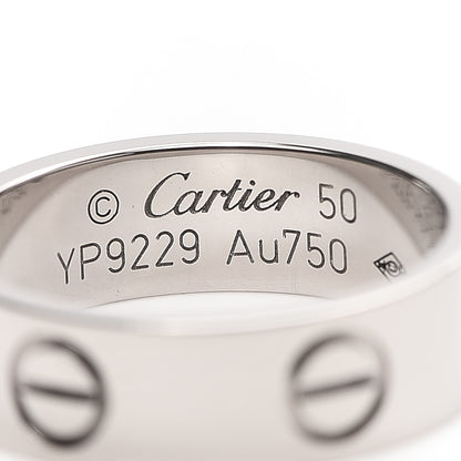 Cartier 18K White Gold 5.5mm LOVE Ring 50 5.25 4 of 5