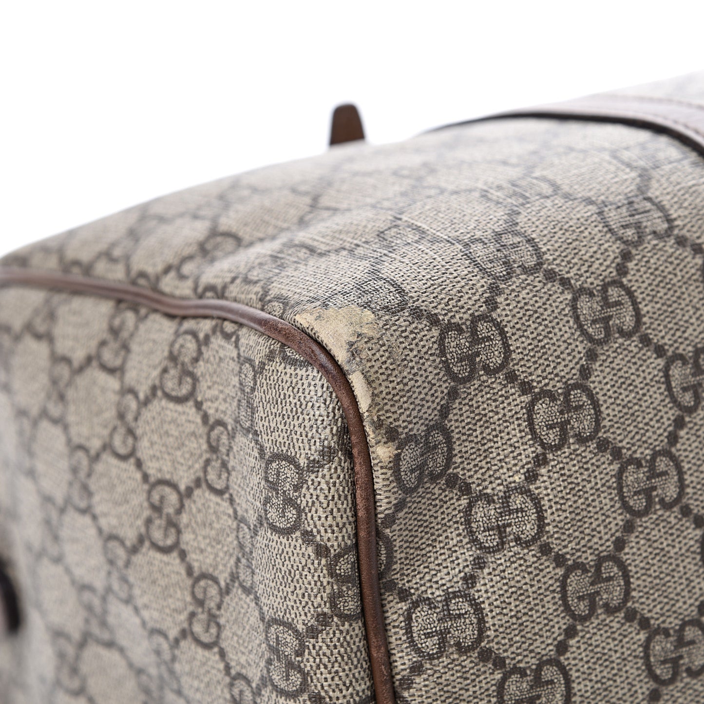 GG Supreme Monogram Margaux Calfskin Medium Nice Boston Beige Ebony Acero