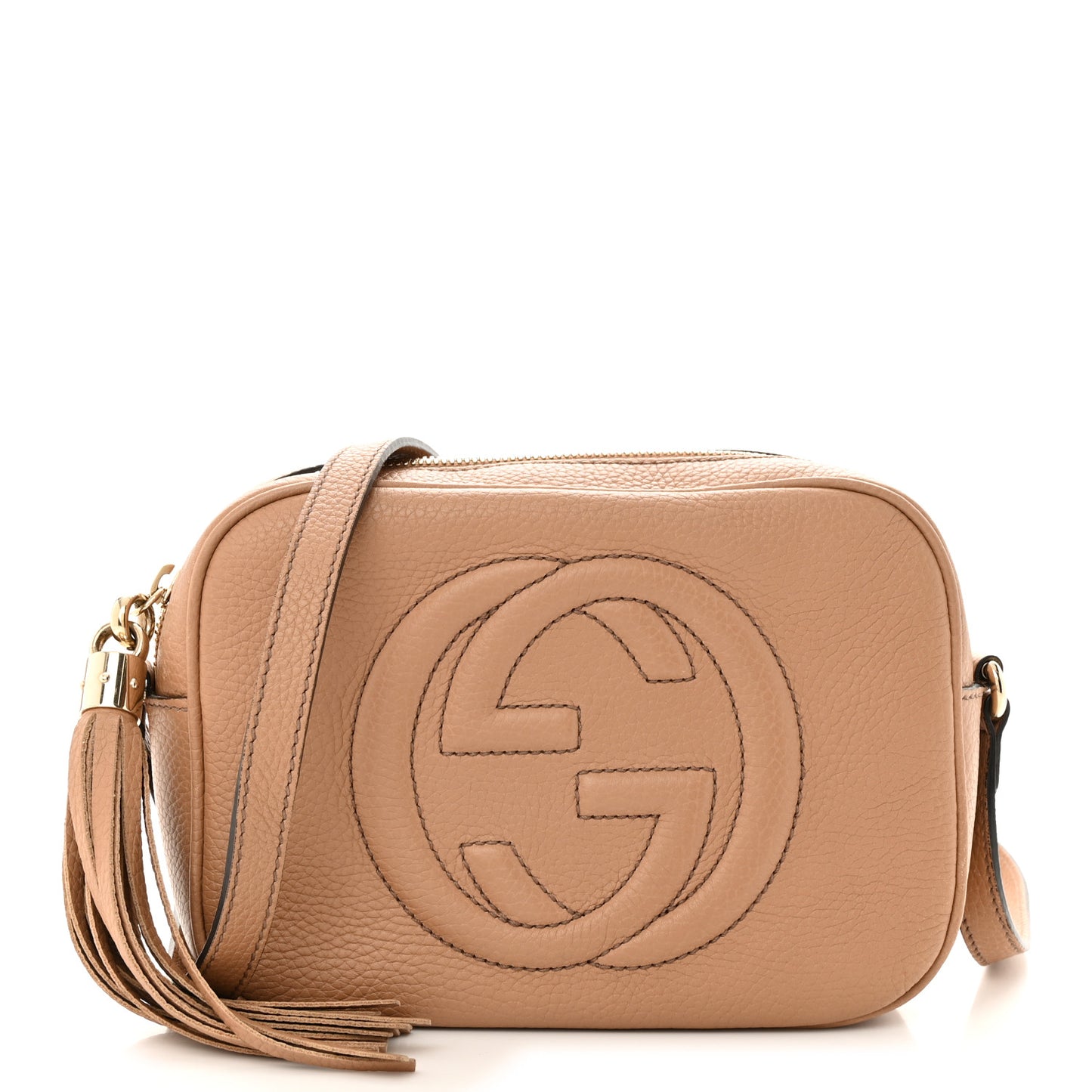 Pebbled Calfskin Small Soho Disco Bag Camelia