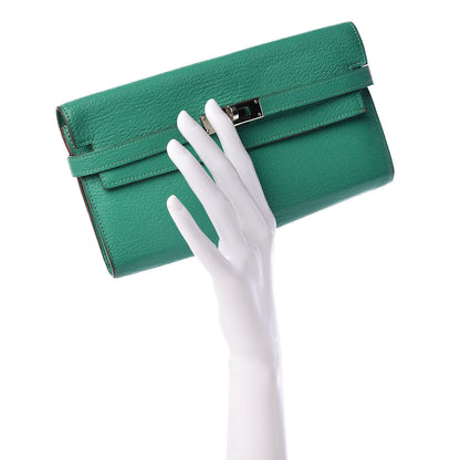 Hermes Chevre Mysore Kelly Longue Wallet Menthe 2 of 24