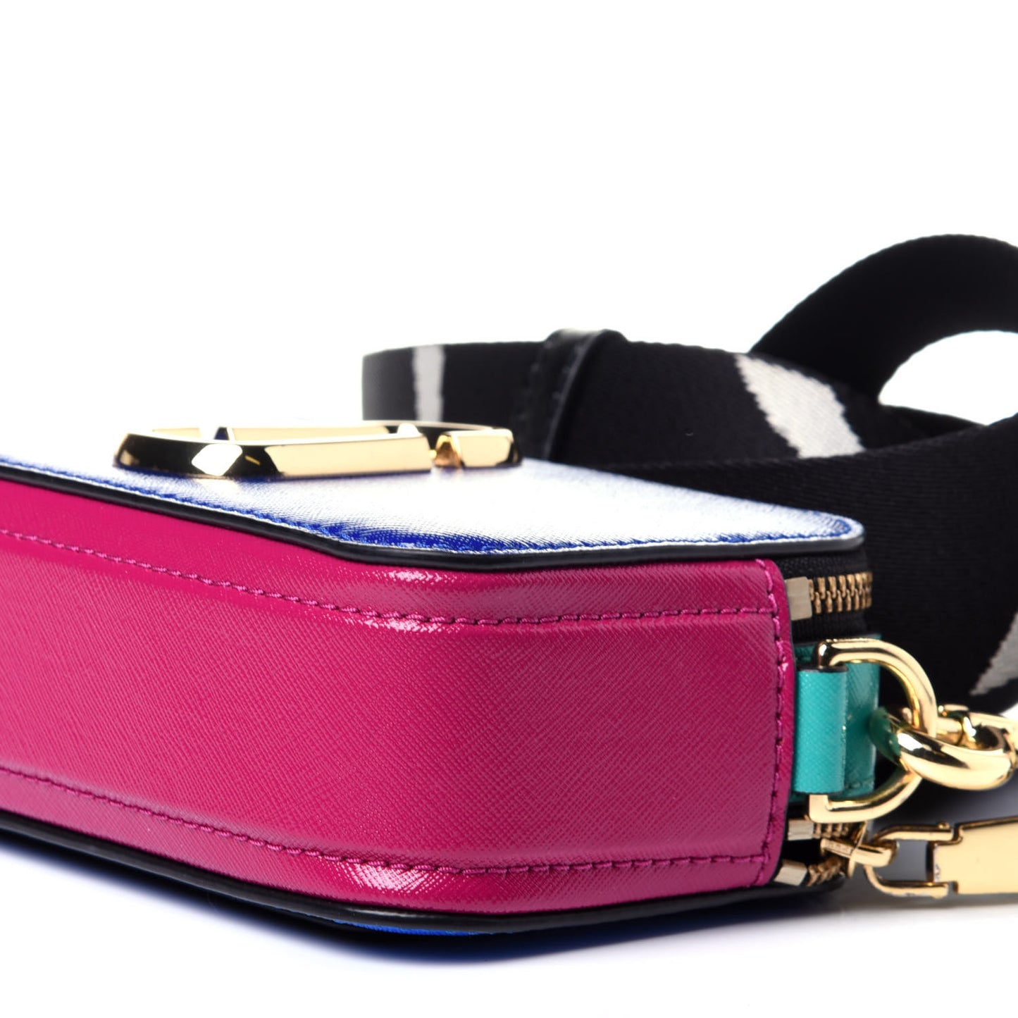 Saffiano Small Snapshot Camera Bag Academy Blue Multicolor