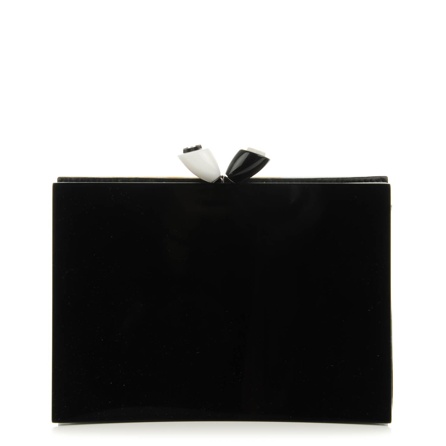 Chanel Acrylic Frame Clutch Black White 1 of 7