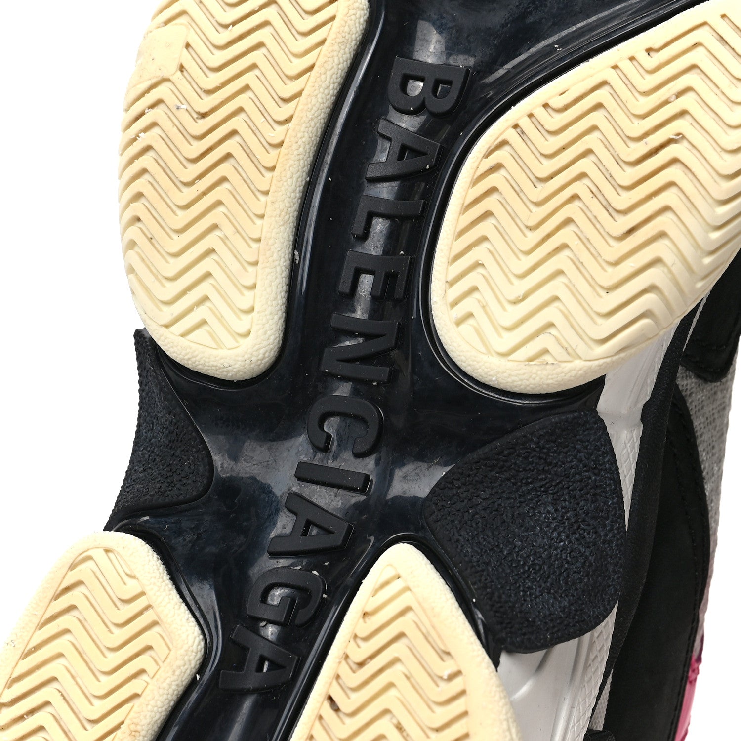 Balenciaga Fabric Mesh Womens Triple S Sneakers 36 Rose Fluo Black White 7 of 7