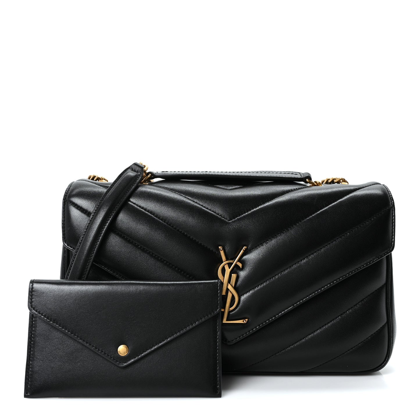 Lambskin Chevron Quilted Medium LouLou Black