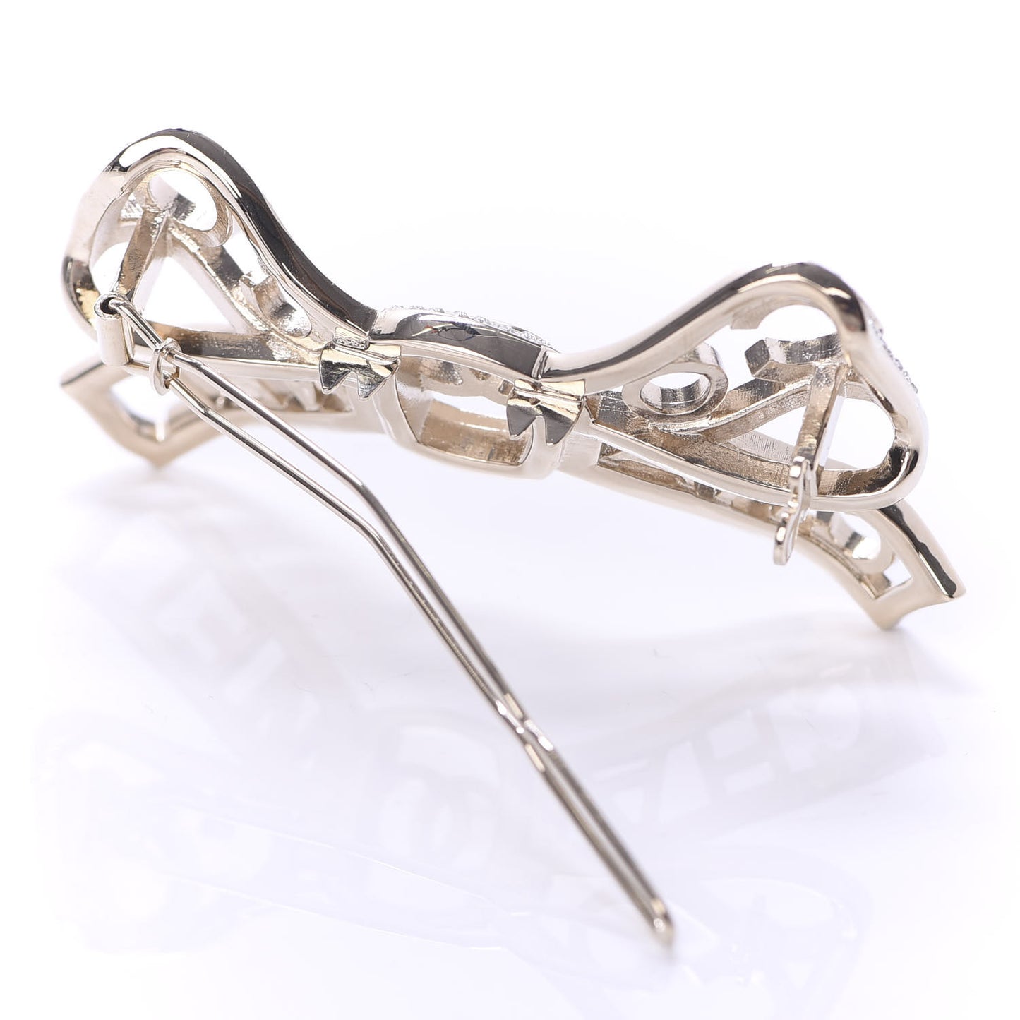 Metal Crystal Bow-tiful CC Hair Clip Gold