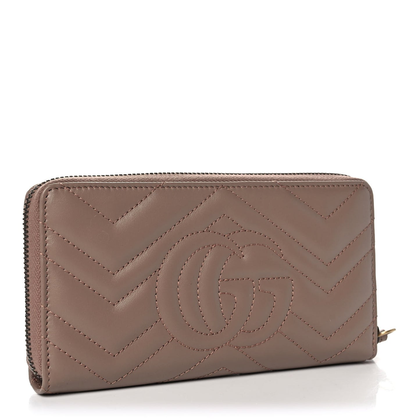 Calfskin Matelasse GG Marmont Zip Around Wallet Porcelain Rose
