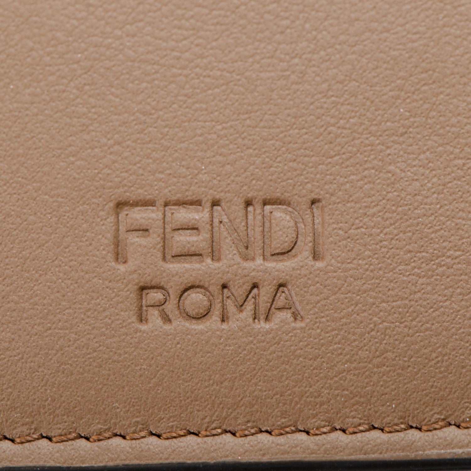 Fendi Vitello Elite Striped Eye Monster Bi-Fold Wallet Moka 7 of 7