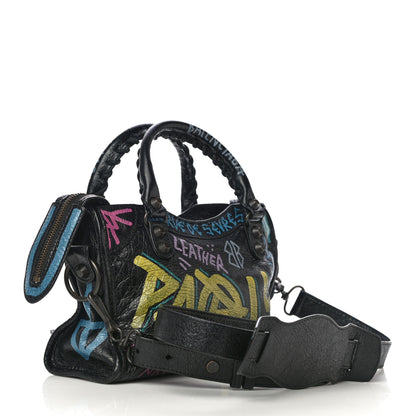 Balenciaga Agneau Arena Graffiti All Over Classic Hardware Mini City Black Multicolor 3 of 14