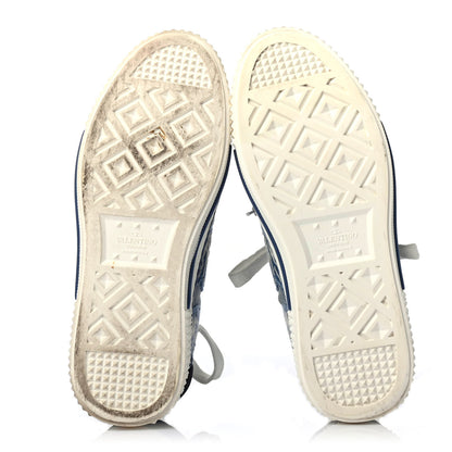Valentino Garavani Denim Butterfly Embroidered Sneakers 37 Light Denim 4 of 4