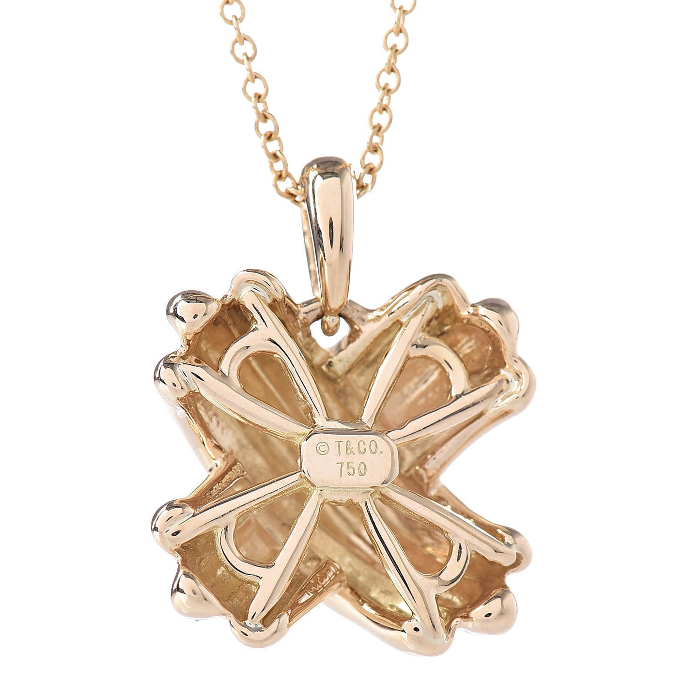 18K Yellow Gold Large Signature X Pendant Necklace