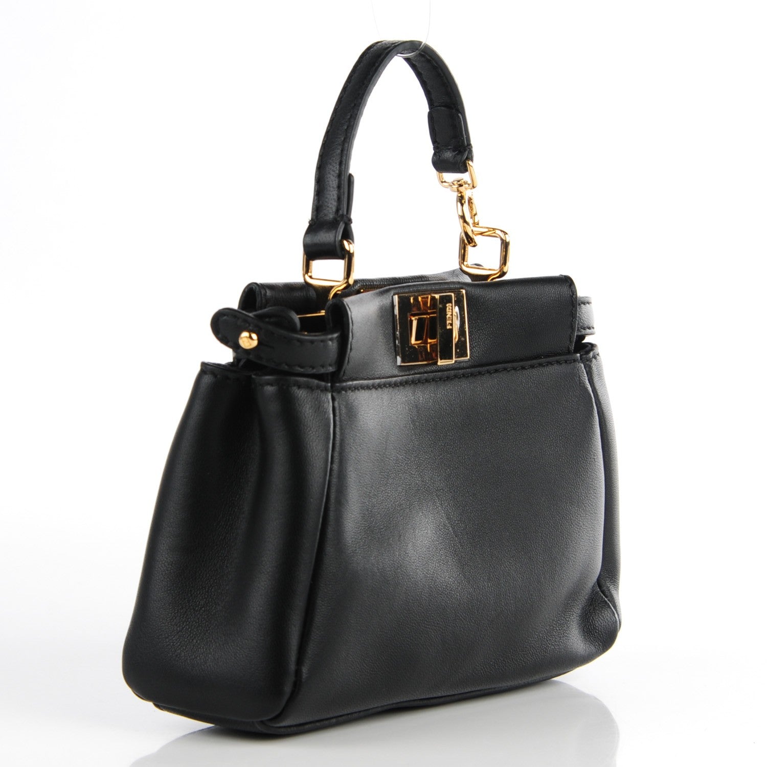 Fendi Nappa Micro Peekaboo Iconic Satchel Black 3 of 9