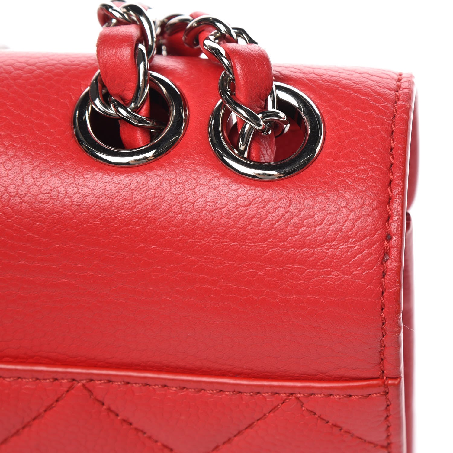 Chanel Grained Calfskin Quilted Small CC Box Flap Red 13 of 15
