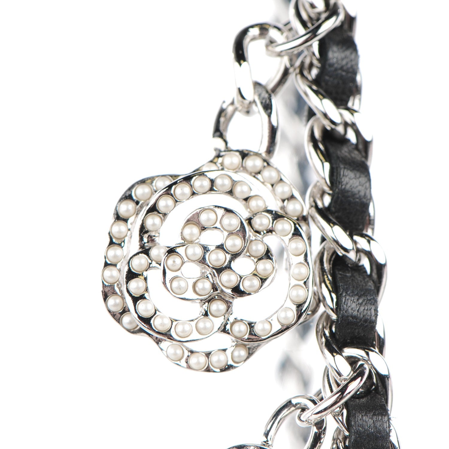 Chanel Lambskin Quilted Crystal Valentine Charms Mini Phone Holder Crossbody Bag Black 8 of 13