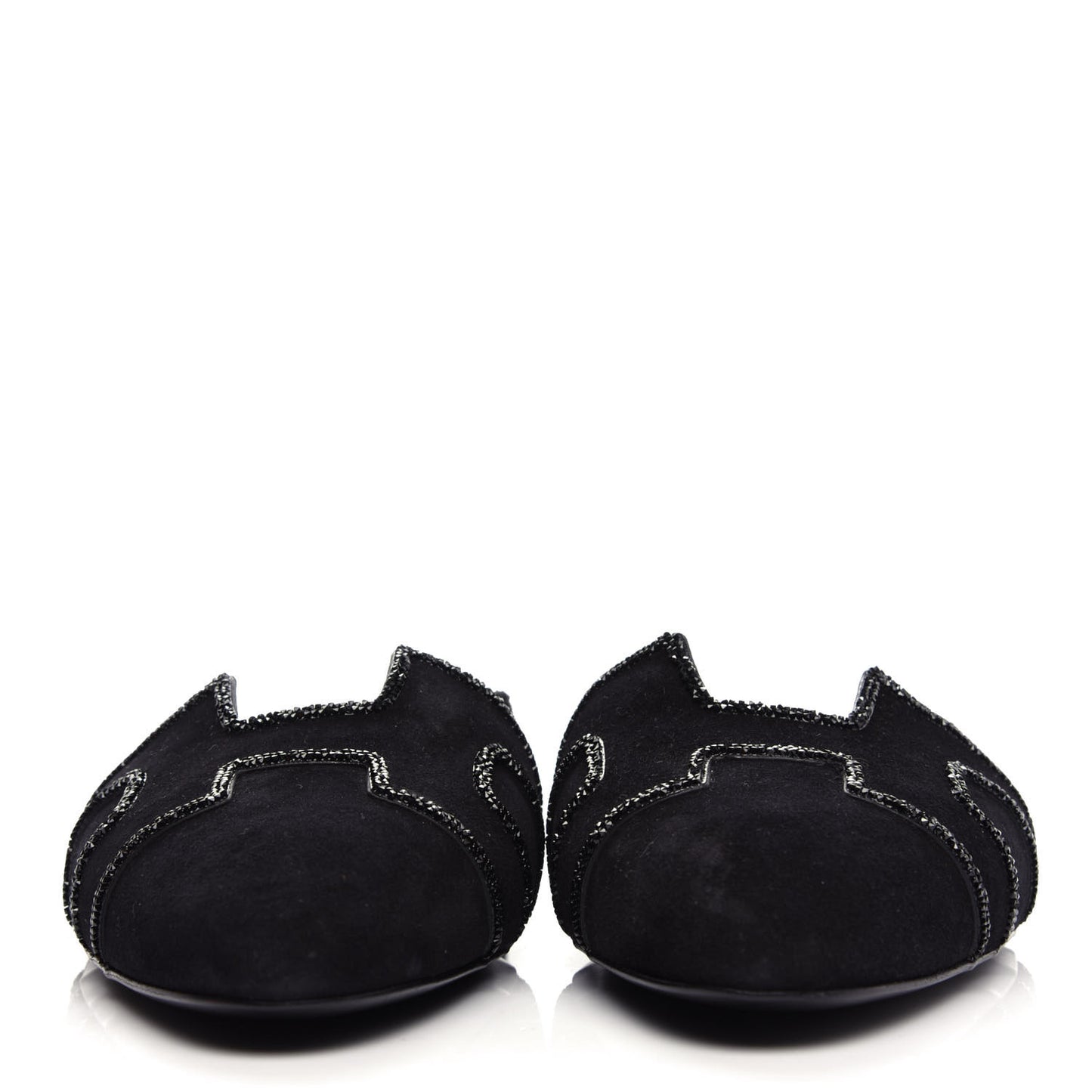 Suede Goatskin Rhinestone Roxane Mules 37 Black