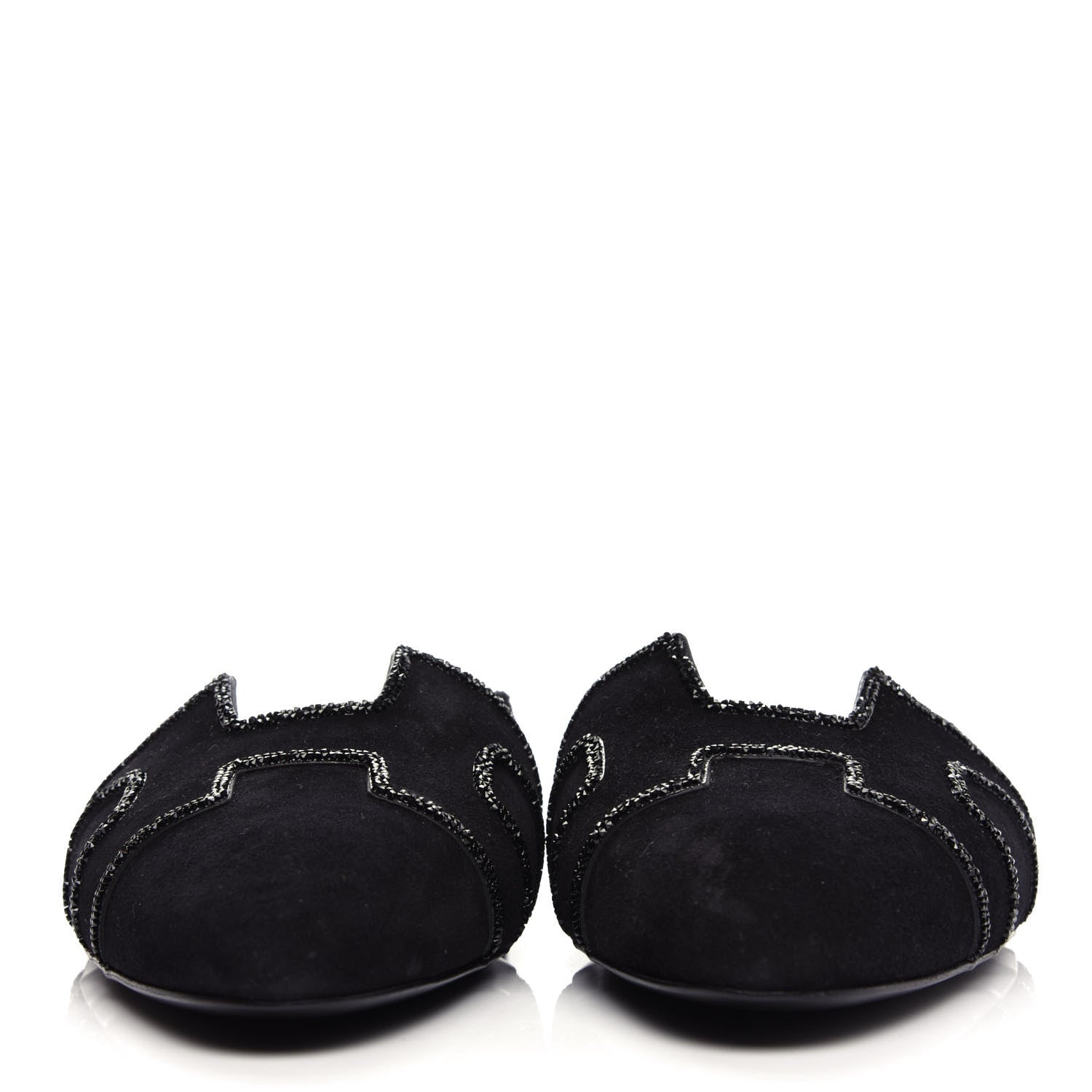 Hermes Suede Goatskin Rhinestone Roxane Mules 37 Black 2 of 10