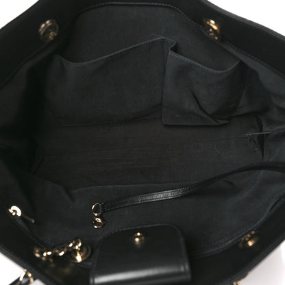 Chanel Glazed Calfskin Stitched Shopping Tote Black 5 of 10