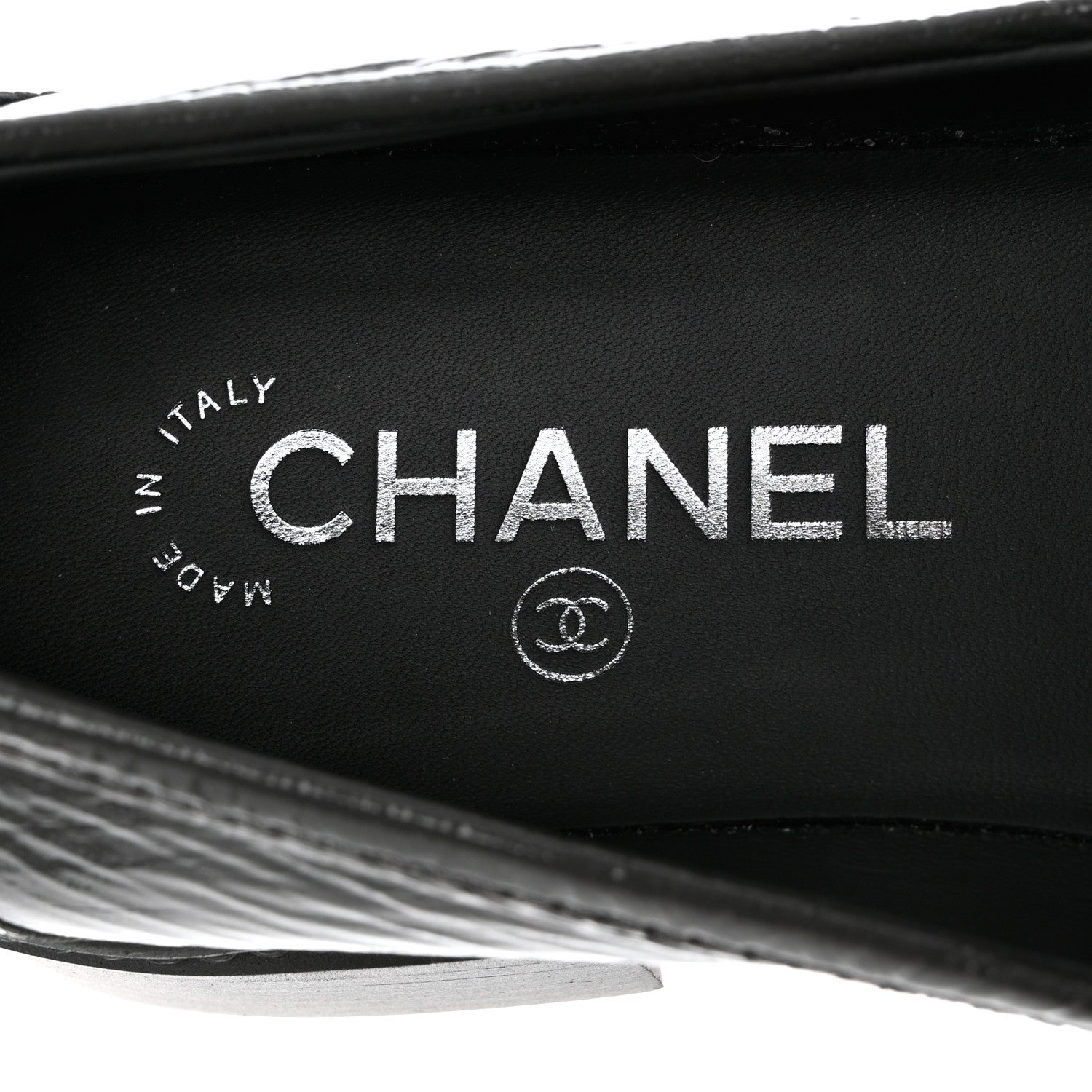 Chanel Crumpled Shiny Lambskin Quilted CC Turnlock Loafers 39.5 Dark Grey 7 of 9