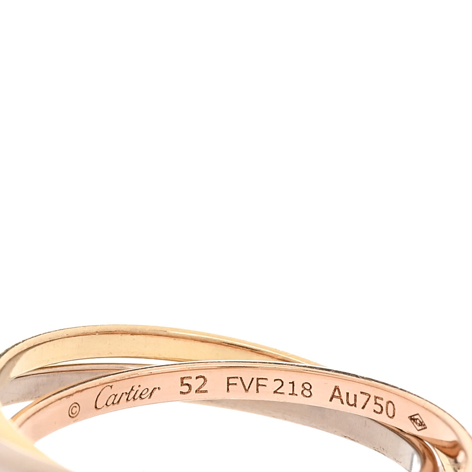 Cartier 18K Pink Yellow White Gold Extra Small Cartier Trinity Ring 52 6 4 of 5