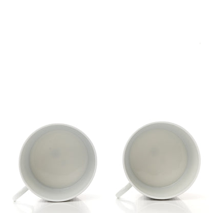 Hermes Porcelain Mosaique Au 24 Breakfast Cup And Saucer Set Of 2 Platine 3 of 10