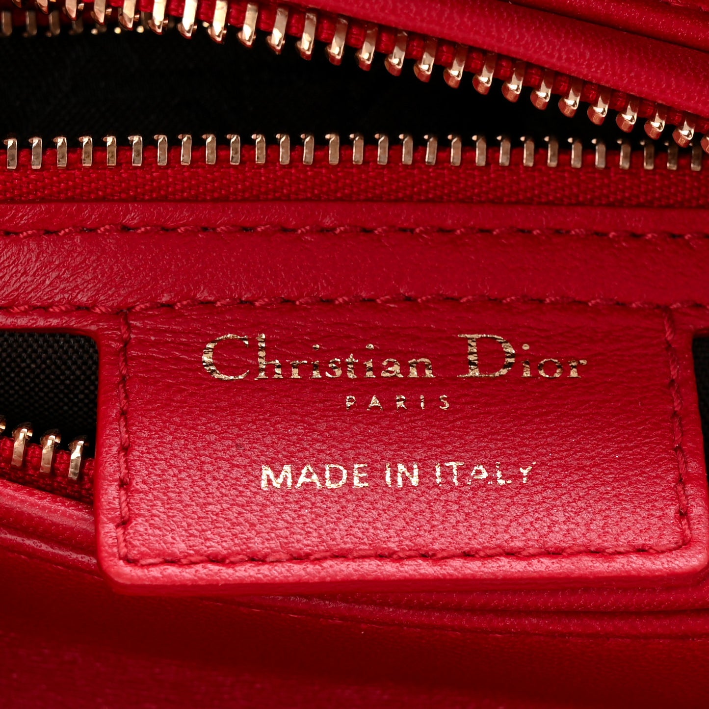 Lambskin Cannage Medium Lady Dior Red