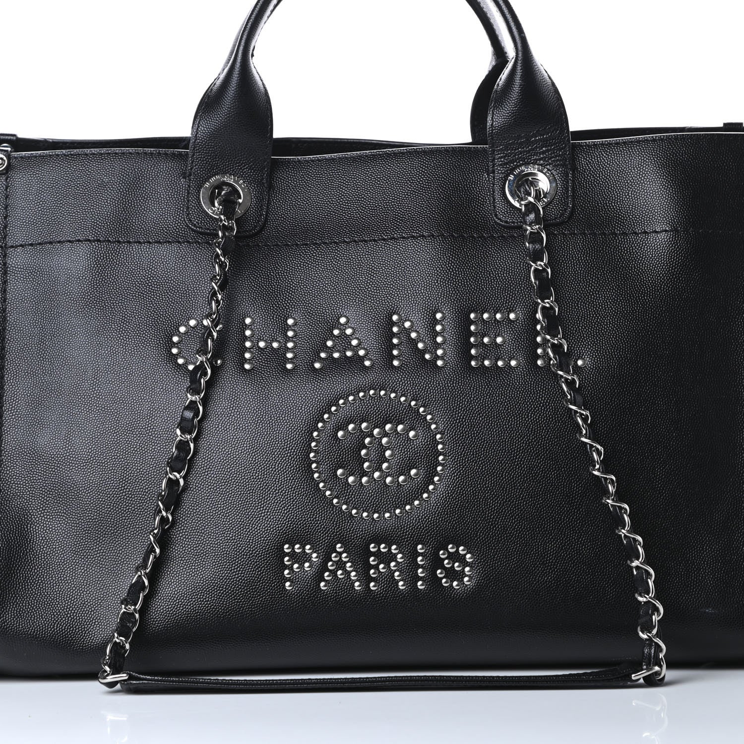 Chanel Caviar Medium Studded Deauville Tote Black 8 of 15