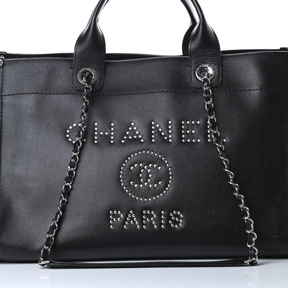 Chanel Caviar Medium Studded Deauville Tote Black 8 of 15