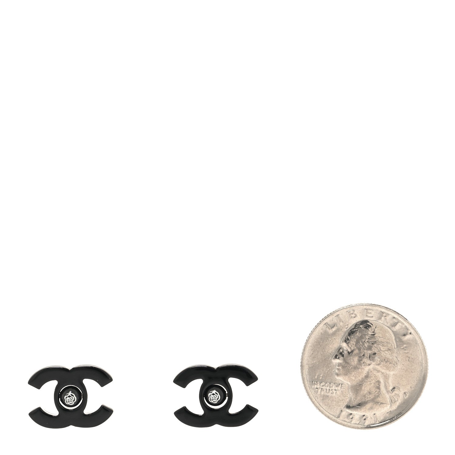 Chanel Resin CC Mademoiselle Earrings Black 2 of 4