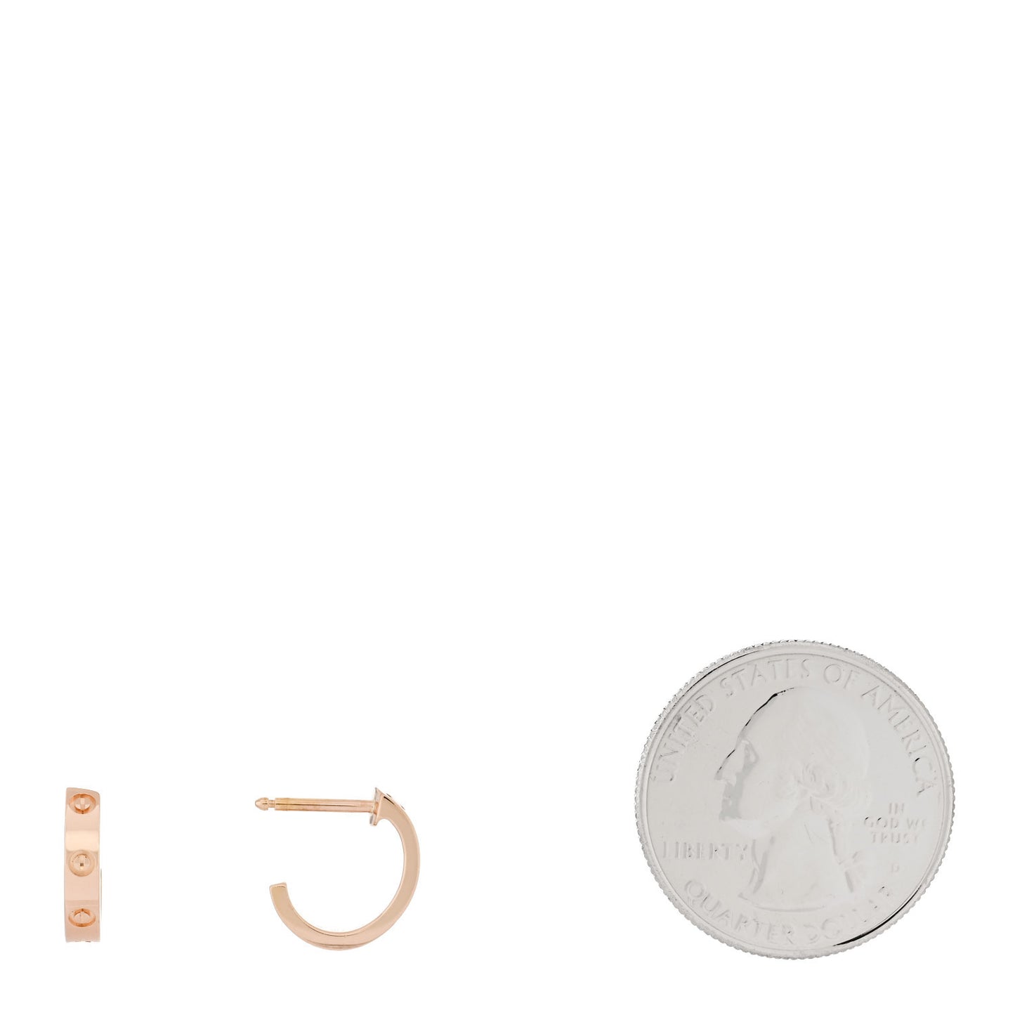 18K Pink Gold Small LOVE Hoop Earrings