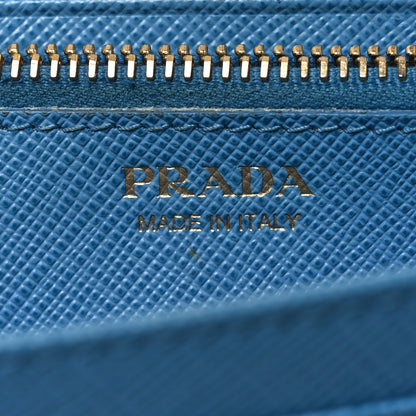 Prada Saffiano Triangle Continental Flap Travel Wallet Mare 7 of 13