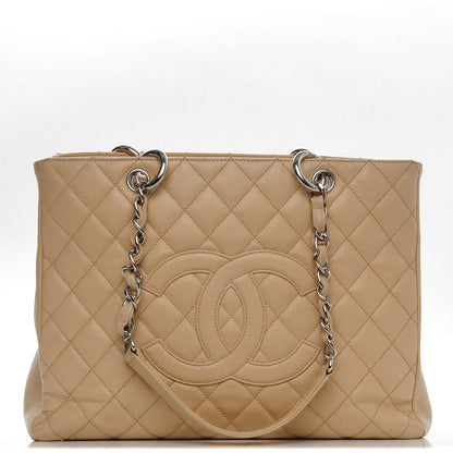 Chanel Caviar Quilted Grand Shopping Tote GST Beige 1 of 11