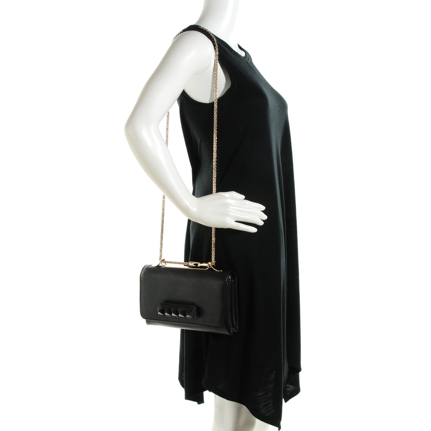 Nappa Black Studded Va Va Voom Shoulder Bag Black
