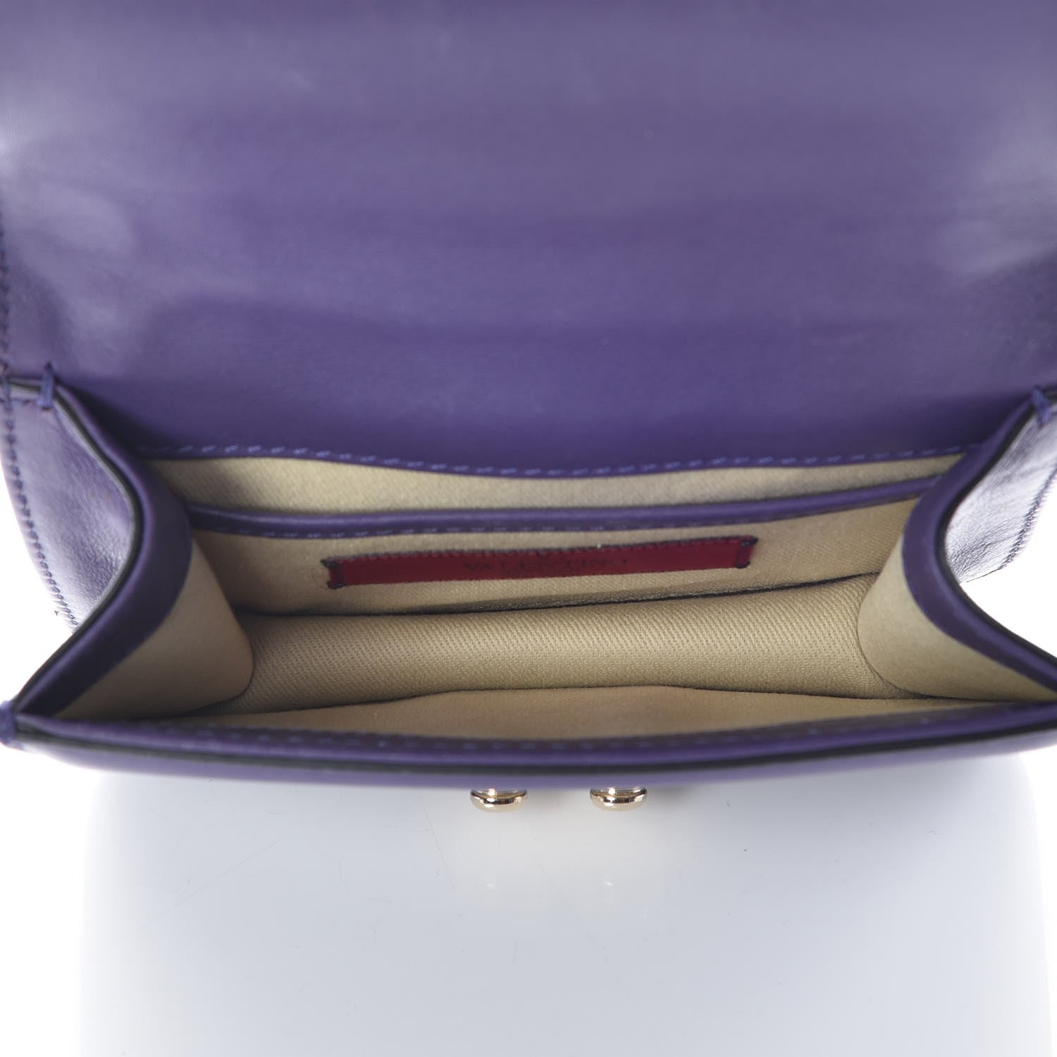 Valentino Garavani Vitello Mini Glam Lock Rockstud Flap Purple 8 of 10