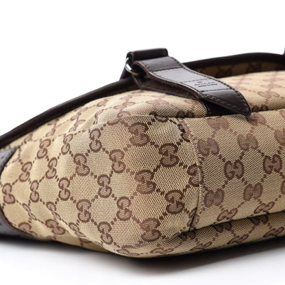 Gucci Monogram Medium Double Buckle Flap Messenger Bag Beige Dark Brown 6 of 12
