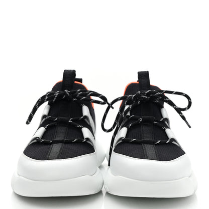 Hermes Technical Canvas Calfskin Womens Duel Sneakers 40 White Black 2 of 9