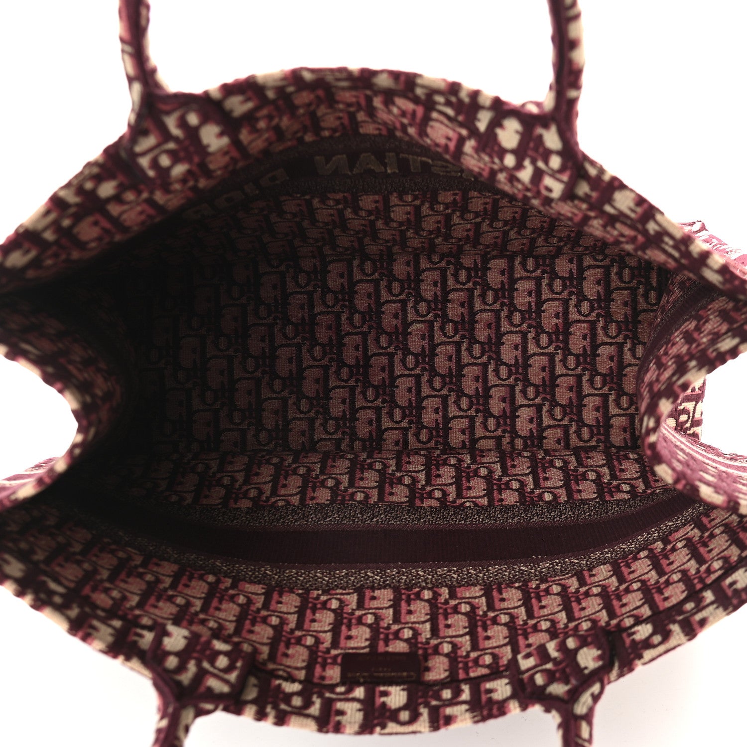 Christian Dior Oblique Large Book Tote Burgundy Multicolor 5 of 12