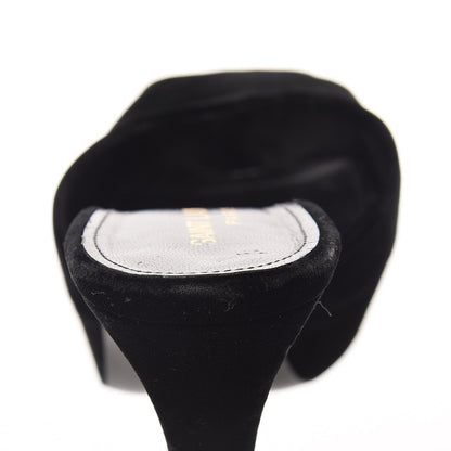 Saint Laurent Velvet Debbie Platform Slide Sandals 38 Black 9 of 13