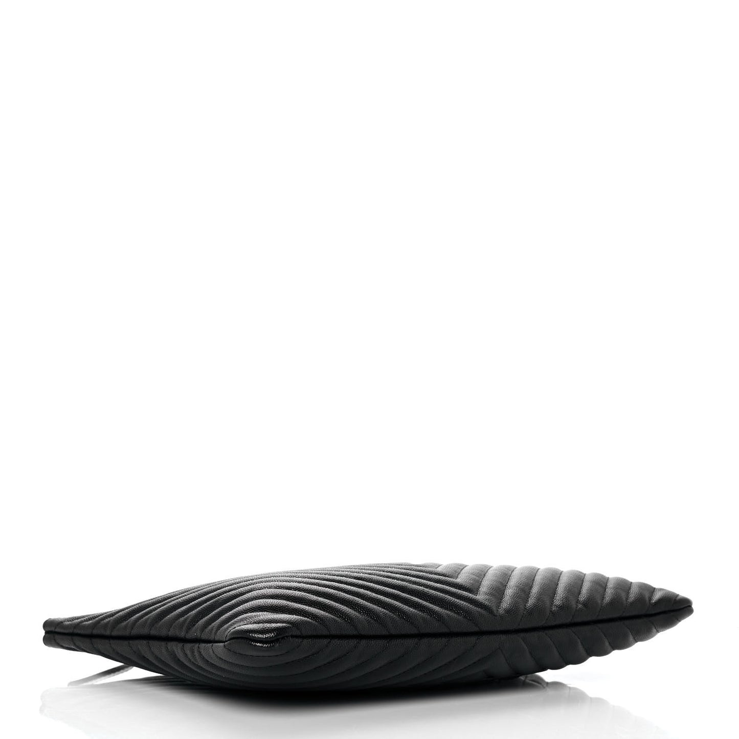 Caviar Chevron Quilted Large Cosmetic Case Black