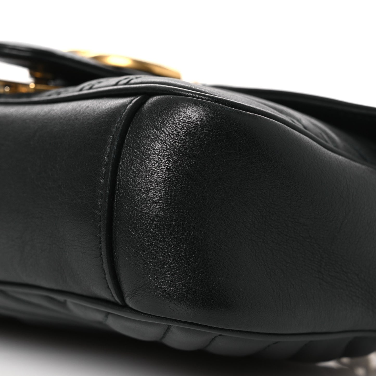 Calfskin Matelasse Small GG Marmont Shoulder Bag Black