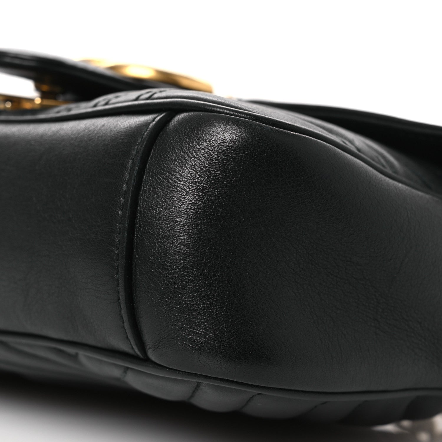 Gucci Calfskin Matelasse Small GG Marmont Shoulder Bag Black 19 of 23