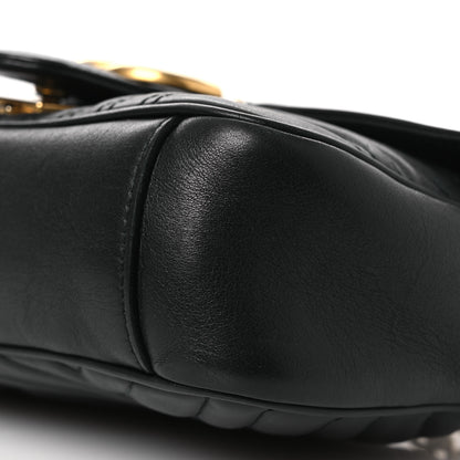 Gucci Calfskin Matelasse Small GG Marmont Shoulder Bag Black 19 of 23