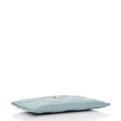 Chanel Caviar Quilted Card Holder Light Blue 4 of 9