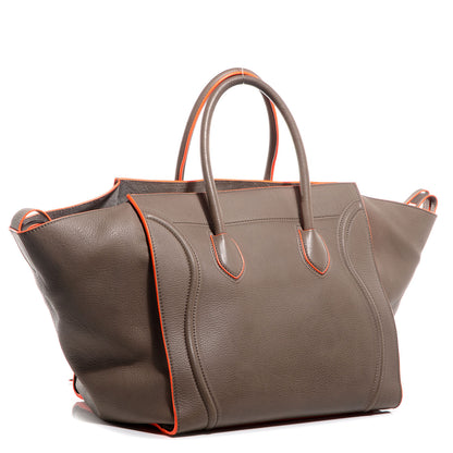 Celine Supple Calfskin Large Phantom Luggage Grey Orange 3 of 8