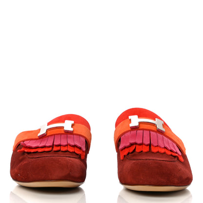 Hermes Velvet Goatskin Rivoli Mules 36 Brun Acajou 2 of 12
