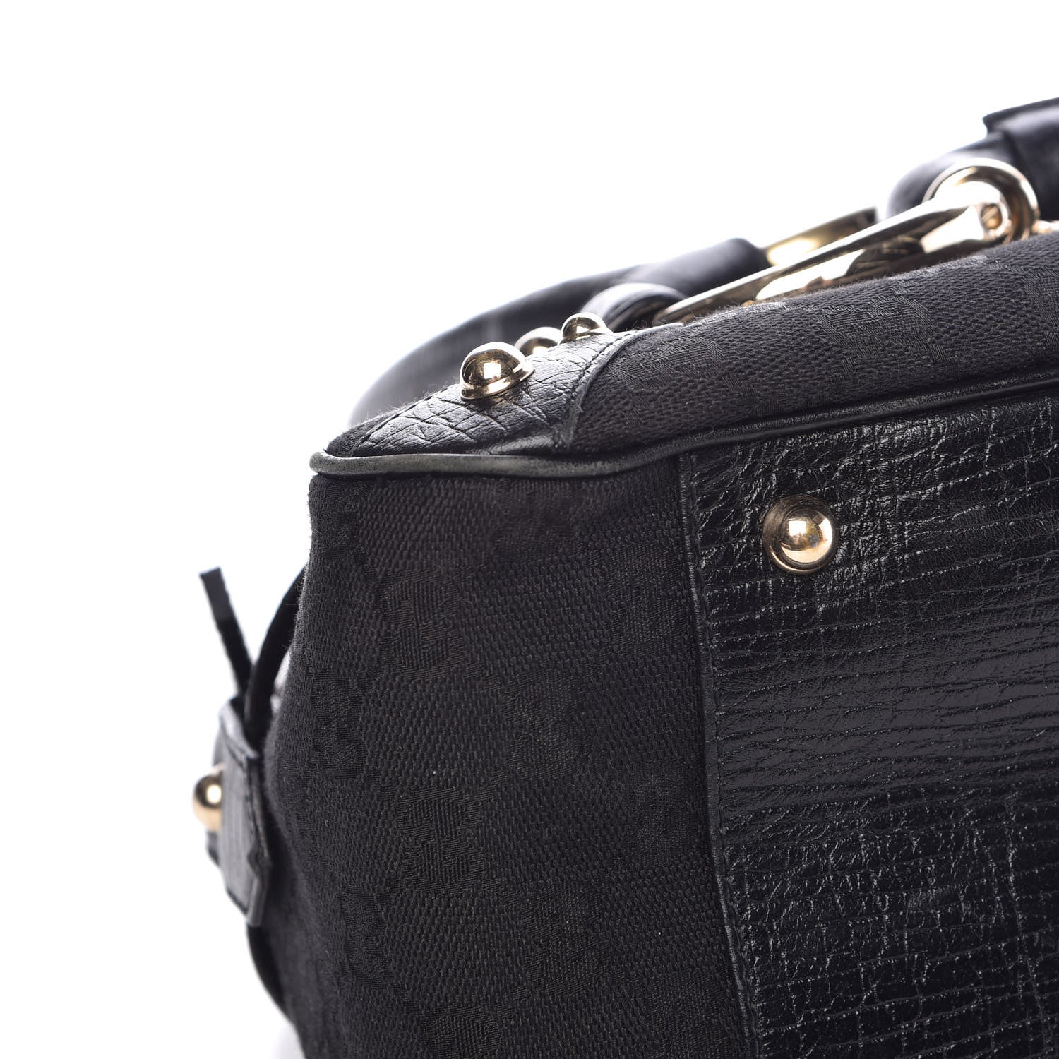 Gucci Monogram Web Large Horsebit Satchel Chain Black 10 of 15
