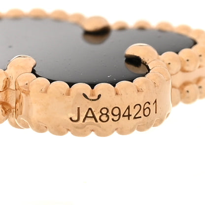 Van Cleef & Arpels 18K Yellow Gold Black Onyx 5 Motifs Vintage Alhambra Bracelet 4 of 6