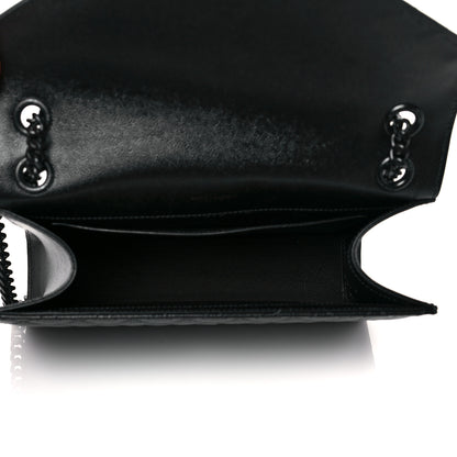 Saint Laurent Grain De Poudre Textured Mixed Matelasse Triquilt Medium Monogram Satchel Black 5 of 9