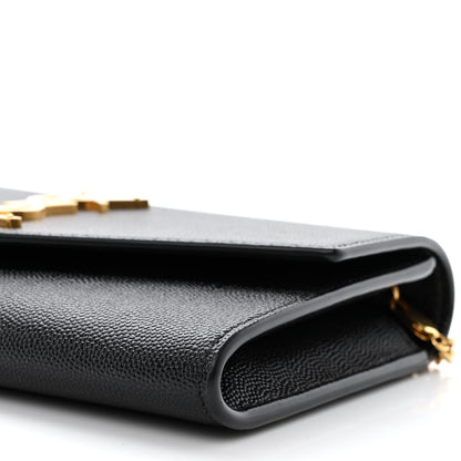 Saint Laurent Grain de Poudre Uptown Chain Wallet Black 11 of 12
