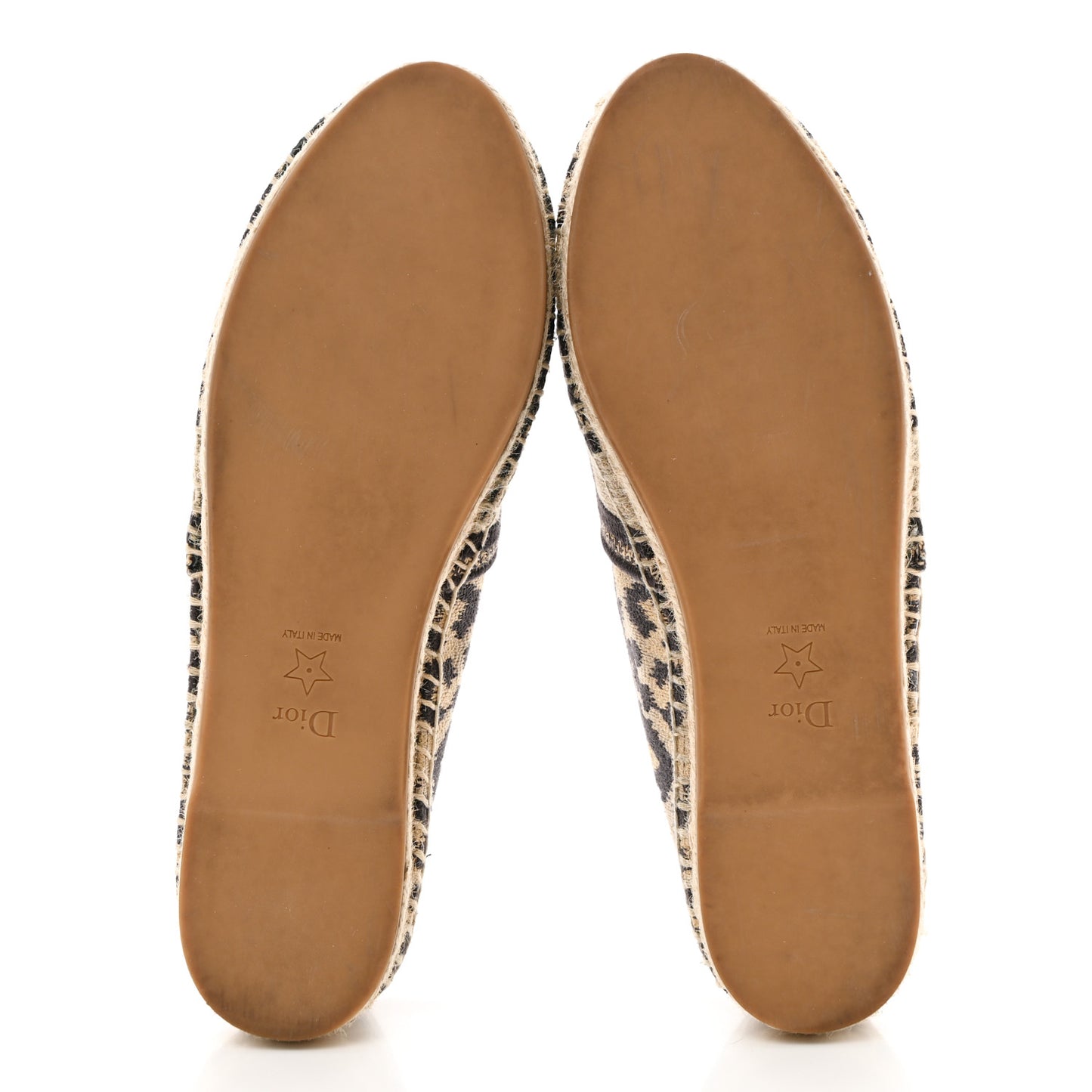 Cotton Embroidered Leopard Print Granville Espadrille 40.5 Natural