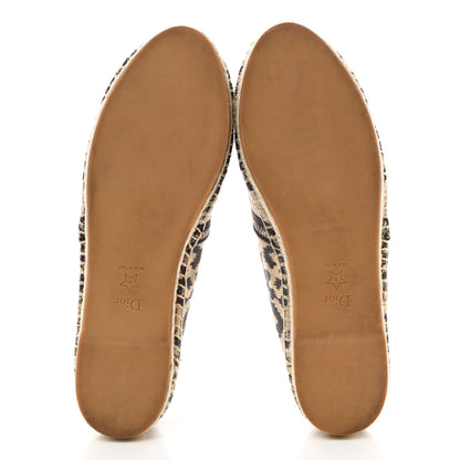 Christian Dior Cotton Embroidered Leopard Print Granville Espadrille 40.5 Natural 5 of 8