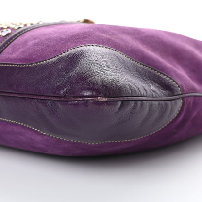 Gucci Suede Studded Large Jackie Shoulder Bag Purple 10 of 15